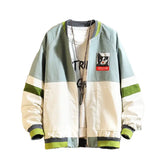 Colorblock Collar College Jacket Coat